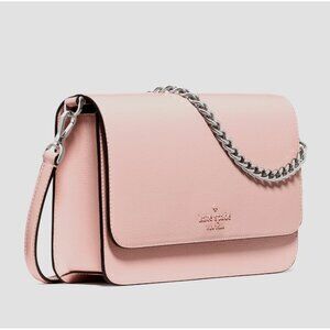 New Kate Spade Madison Willow Textured Patent Leather Medium Crossbody Tutu Pink